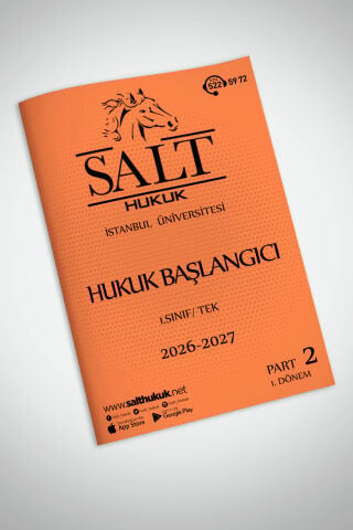 Hukuk Başlangıcı Tek 1. Dönem Part-2 (2026-2027)-İÜHF-Konu Anlatım Kitapçığı