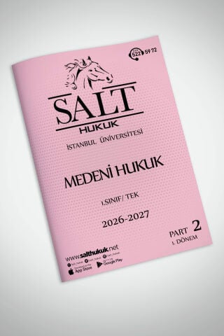 Medeni Hukuk Tek 1. Dönem Part-2 (2026-2027)-İÜHF-Konu Anlatım Kitapçığı