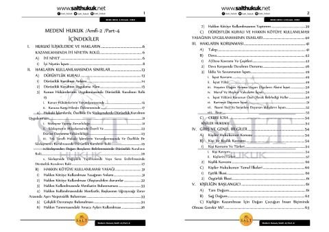 Medeni Hukuk Amfi 2 1. Dönem Not Seti (2020-2021)-DEÜ-Konu Anlatım Kitapçığı