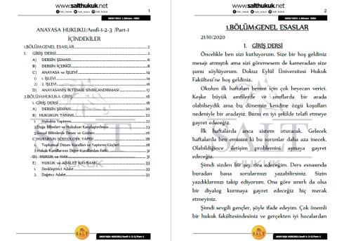 Anayasa Hukuku Amfi 1-2-3 1. Dönem Not Seti (2020-2021)-DEÜ-Konu Anlatım Kitapçığı