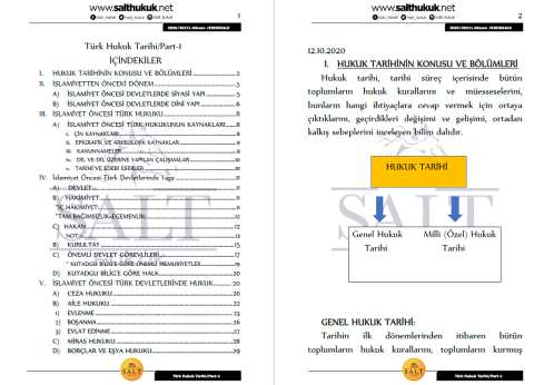 Türk Hukuk Tarihi 1. Dönem Part-1 (2020-2021)-KKÜ-Konu Anlatım Kitapçığı