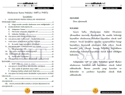 Uluslararası Kamu Hukuku Amfi 2 1. Dönem Not Seti (2020-2021)-DEÜ-Konu Anlatım Kitapçığı