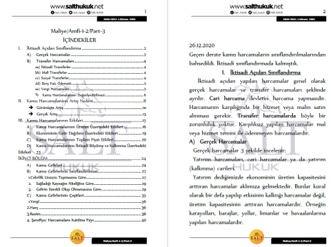 Maliye Hukuku Amfi 1-2 1. Dönem Not Seti (2020-2021)-DEÜ-Konu Anlatım Kitapçığı