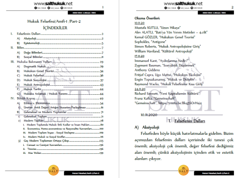 Hukuk Felsefesi Amfi 1 1. Dönem Not Seti (2020-2021)-DEÜ-Konu Anlatım Kitapçığı