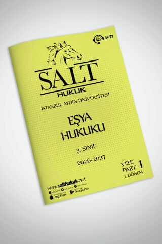 Eşya Hukuku 1. Dönem Vize Part-1 (2026-2027)-İAÜ-Konu Anlatım Kitapçığı