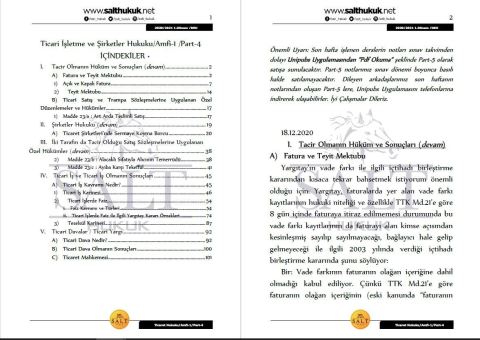 Ticaret İşletme ve Şirketler Hukuku Amfi 1 1. Dönem Not Seti (2020-2021)-DEÜ-Konu Anlatım Kitapçığı