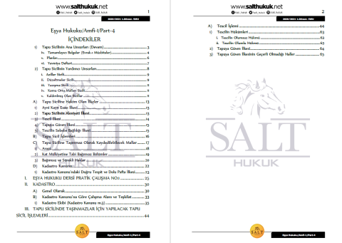 Eşya Hukuku Amfi 1 1. Dönem Not Seti (2020-2021)-DEÜ-Konu Anlatım Kitapçığı