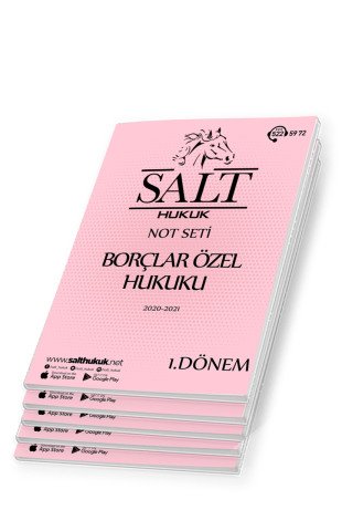 Borçlar Özel Hukuku Amfi 1 1. Dönem Not Seti (2020-2021)-DEÜ-Konu Anlatım Kitapçığı