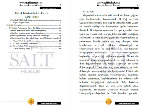 Hukuk Felsefesi Amfi 2 1. Dönem Not Seti (2020-2021)-DEÜ-Konu Anlatım Kitapçığı
