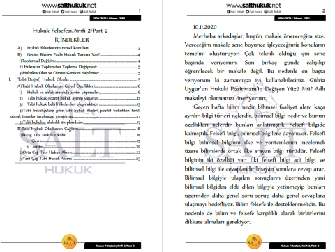 Hukuk Felsefesi Amfi 2 1. Dönem Not Seti (2020-2021)-DEÜ-Konu Anlatım Kitapçığı