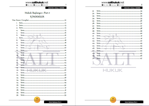 Hukuk Başlangıcı 2. Dönem Part-1 (2020-2021)-AKHF-Konu Anlatım Kitapçığı