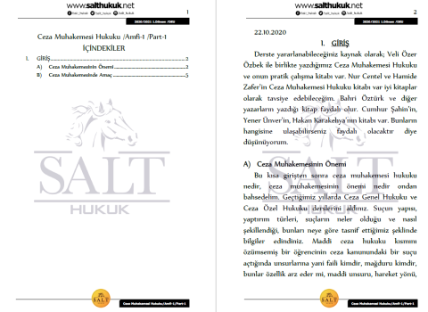Ceza Muhakemesi Hukuku Amfi 1 1. Dönem Not Seti (2020-2021)-DEÜ-Konu Anlatım Kitapçığı