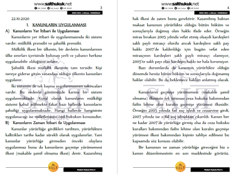Medeni Hukuk 1. Dönem Part-2 (2020-2021)-KKÜ-Konu Anlatım Kitapçığı