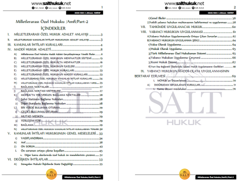 Milletler Özel Hukuku Amfi 1 1. Dönem Not Seti (2020-2021)-DEÜ-Konu Anlatım Kitapçığı