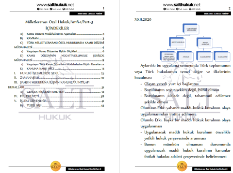 Milletler Özel Hukuku Amfi 1 1. Dönem Not Seti (2020-2021)-DEÜ-Konu Anlatım Kitapçığı