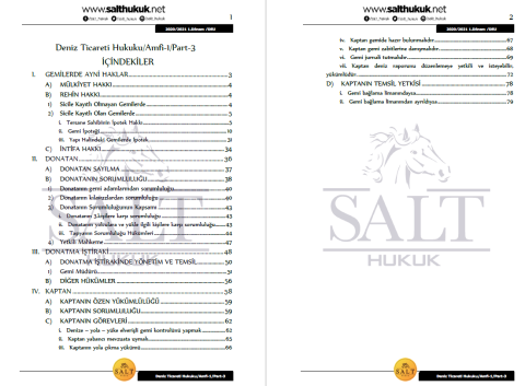 Deniz Ticaret Hukuku Amfi 1 1. Dönem Not Seti (2020-2021)-DEÜ-Konu Anlatım Kitapçığı