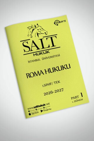 Roma Hukuku Tek 1. Dönem Part-1 (2026-2027)-İÜHF-Konu Anlatım Kitapçığı