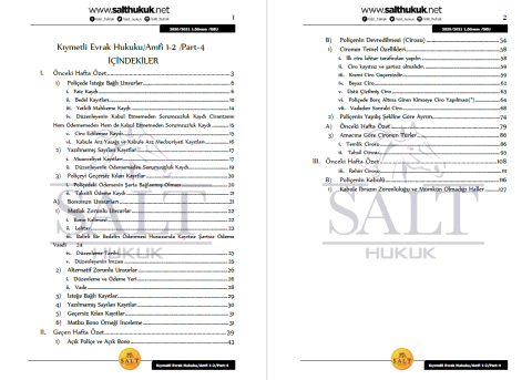 Kıymetli Evrak ve Sigorta Amfi 1-2 1. Dönem Not Seti (2020-2021)-DEÜ-Konu Anlatım Kitapçığı