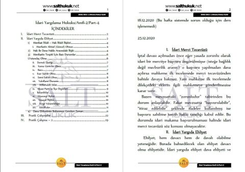 İdari Yargılama Hukuku Amfi 2 1. Dönem Not Seti (2020-2021)-DEÜ-Konu Anlatım Kitapçığı