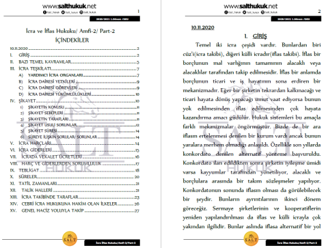 İcra ve İflas Hukuku Amfi 2 1. Dönem Not Seti (2020-2021)-DEÜ-Konu Anlatım Kitapçığı