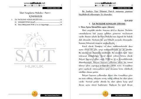 İdari Yargılama Hukuku 2. Dönem Part-1 (2020-2021)-AKHF-Konu Anlatım Kitapçığı