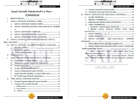 Sosyal Güvenlik Hukuku Amfi 1-2 1. Dönem Not Seti (2020-2021)-DEÜ-Konu Anlatım Kitapçığı