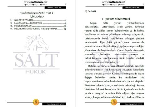 Hukuk Başlangıcı Amfi 1 2. Dönem Not Seti (2020-2021)-DEÜ (2020-2021)-DEÜ-Konu Anlatım Kitapçığı