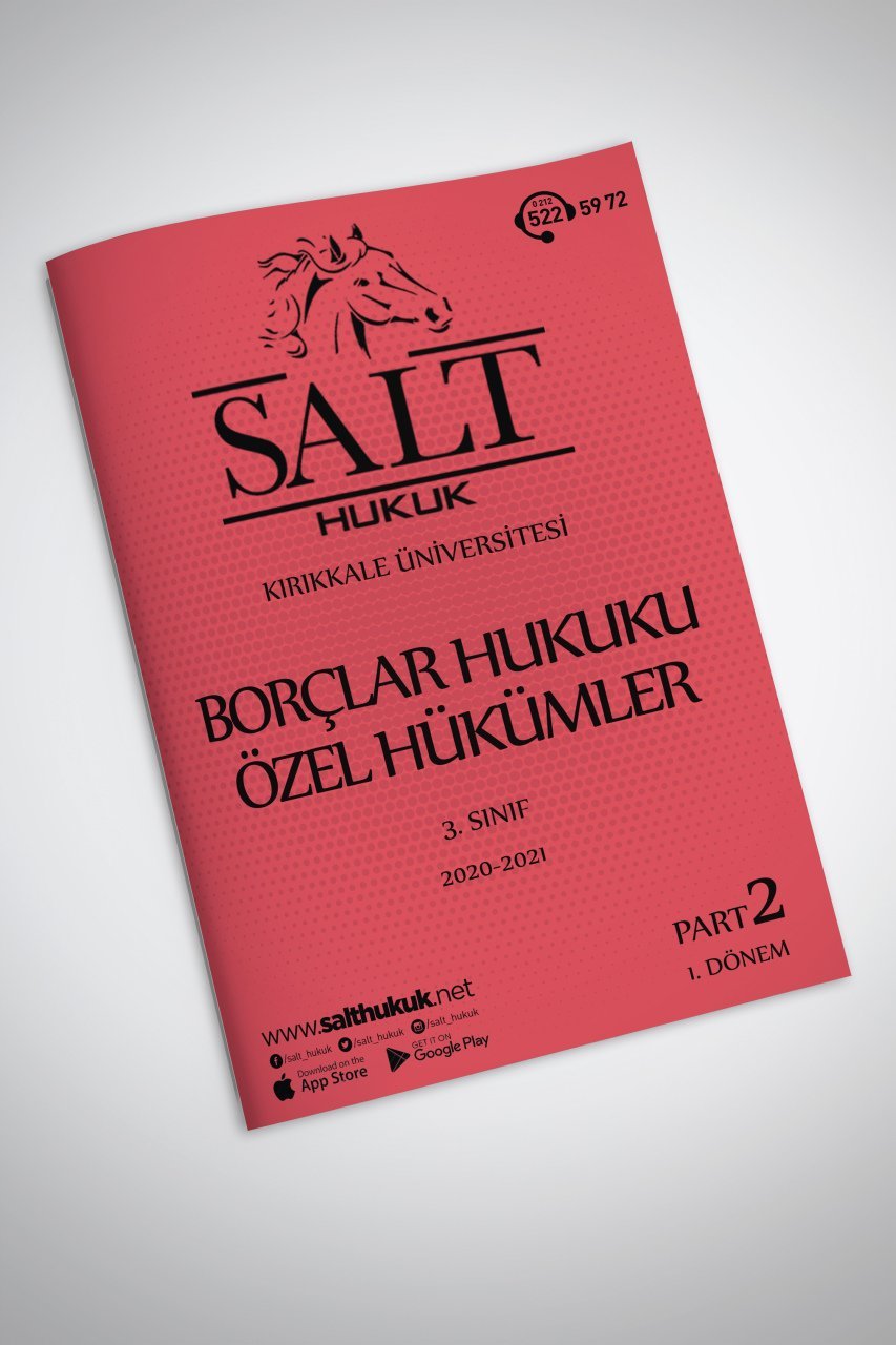 Borçlar Özel Hukuku 1. Dönem Part-2 (2020-2021)-KKÜ-Konu Anlatım Kitapçığı