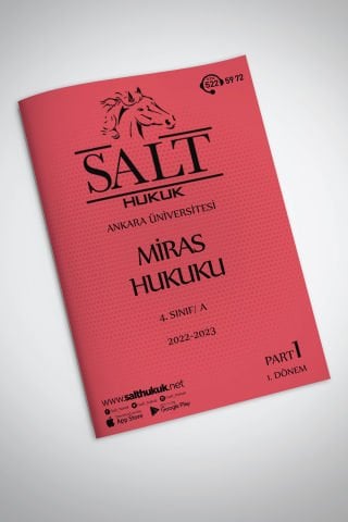 Miras Hukuku Amfi A 1. Dönem Part-1 (2022-2023)-AÜHF-Konu Anlatım Kitapçığı