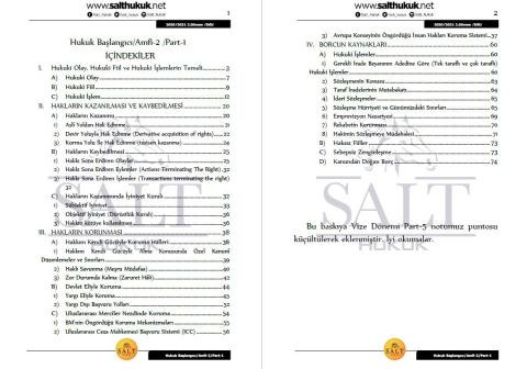 Hukuk Başlangıcı Amfi 2 2. Dönem Not Seti (2020-2021)-DEÜ-Konu Anlatım Kitapçığı