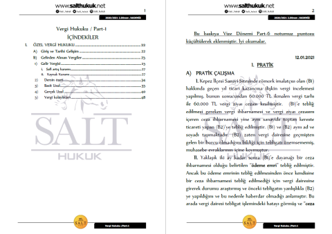 Vergi Huk. 2. Dönem Part-1 (2020-2021)-AKHF-Konu Anlatım Kitapçığı