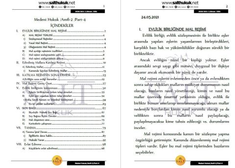 Medeni Hukuk Amfi 2 2. Dönem Not Seti (2020-2021)-DEÜ-Konu Anlatım Kitapçığı