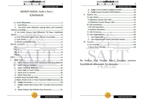 Medeni Hukuk Amfi 2 2. Dönem Not Seti (2020-2021)-DEÜ-Konu Anlatım Kitapçığı