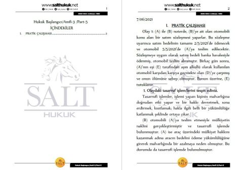 Hukuk Başlangıcı Amfi 3 2. Dönem Not Seti (2020-2021)-DEÜ-Konu Anlatım Kitapçığı