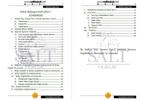 Hukuk Başlangıcı Amfi 3 2. Dönem Not Seti (2020-2021)-DEÜ-Konu Anlatım Kitapçığı