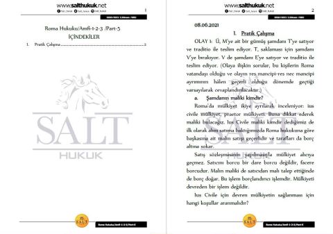 Roma Hukuku Amfi 1-2-3 2. Dönem Not Seti (2020-2021)-DEÜ-Konu Anlatım Kitapçığı