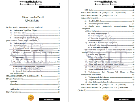 Miras Hukuku 1. Dönem Part-2 (2020-2021)-KKÜ-Konu Anlatım Kitapçığı