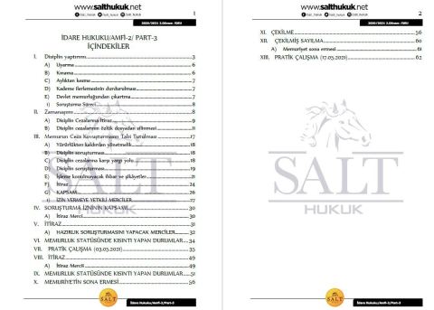İdare Hukuku Amfi 2 2. Dönem Not Seti (2020-2021)-DEÜ-Konu Anlatım Kitapçığı