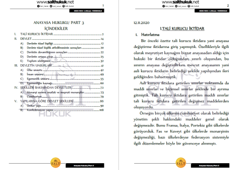 Anayasa Hukuku 1. Dönem Part-3 (2020-2021)-KKÜ-Konu Anlatım Kitapçığı