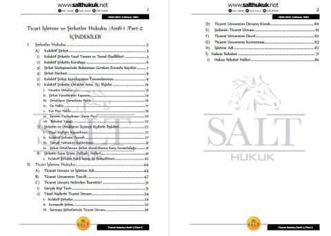Ticaret İşletme ve Şirketler Hukuku Amfi 1 2. Dönem Not Seti (2020-2021)-DEÜ-Konu Anlatım Kitapçığı