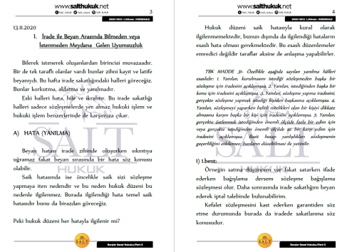 Borçlar Genel Hukuku 1. Dönem Part-3 (2020-2021)-KKÜ-Konu Anlatım Kitapçığı