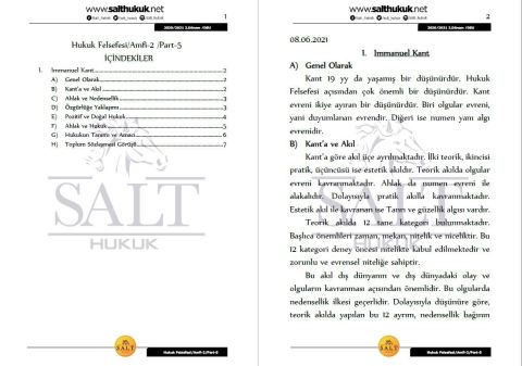 Hukuk Felsefesi Amfi 2 2. Dönem Not Seti (2020-2021)-DEÜ-Konu Anlatım Kitapçığı