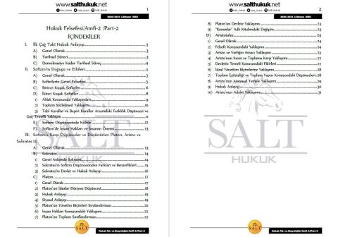 Hukuk Felsefesi Amfi 2 2. Dönem Not Seti (2020-2021)-DEÜ-Konu Anlatım Kitapçığı