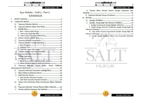 Eşya Hukuku Amfi 2 2. Dönem Not Seti (2020-2021)-DEÜ-Konu Anlatım Kitapçığı