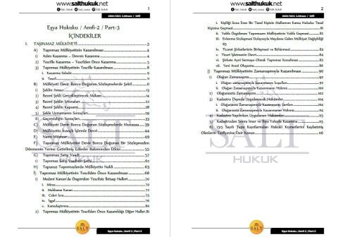Eşya Hukuku Amfi 2 2. Dönem Not Seti (2020-2021)-DEÜ-Konu Anlatım Kitapçığı