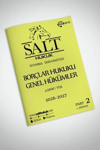 Borçlar Genel Hukuku Tek 1. Dönem Part-2 (2026-2027)-İÜHF-Konu Anlatım Kitapçığı