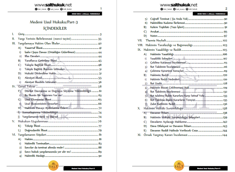 Medeni Usul Hukuku 1. Dönem Part-3 (2020-2021)-KKÜ-Konu Anlatım Kitapçığı