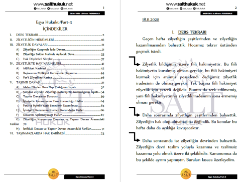 Eşya Hukuku 1. Dönem Part-3 (2020-2021)-KKÜ-Konu Anlatım Kitapçığı