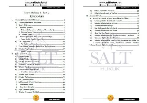 Ticaret Hukuku-1 2. Dönem Part-2 (2020-2021)-AKHF-Konu Anlatım Kitapçığı