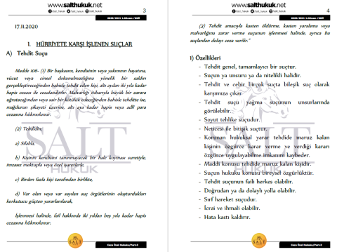 Ceza Özel Hukuku 1. Dönem Part-3 (2020-2021)-KKÜ-Konu Anlatım Kitapçığı